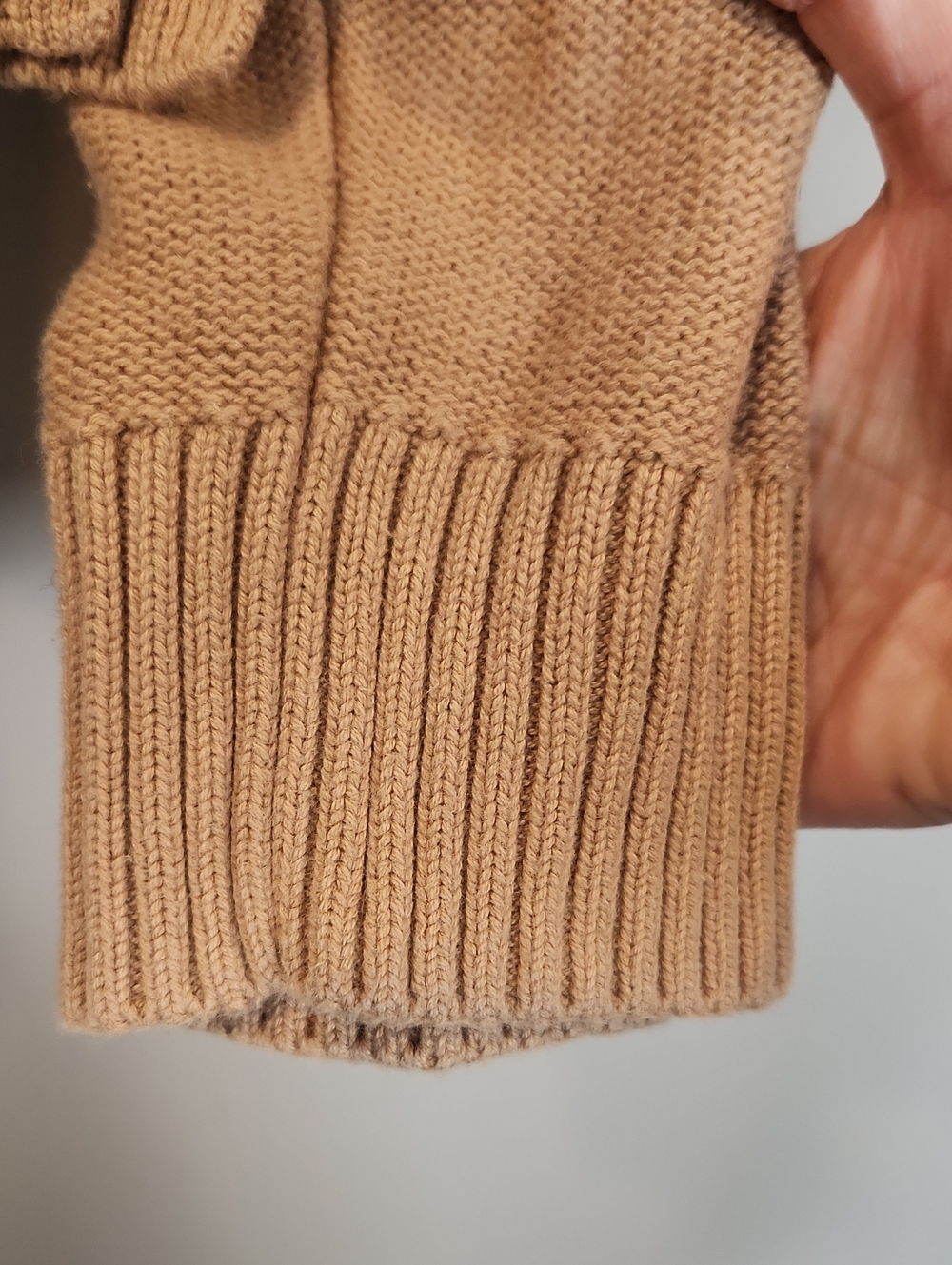 Quince 100% Organic Cotton Cropped Cardigan Camel Color Large - Picture 6 of 11